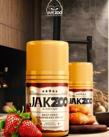 Jakzoo Deep Fried Strawberry Bread Liquid 60ml By Fakir Liquid x Vapezoo | Liquid Freebase